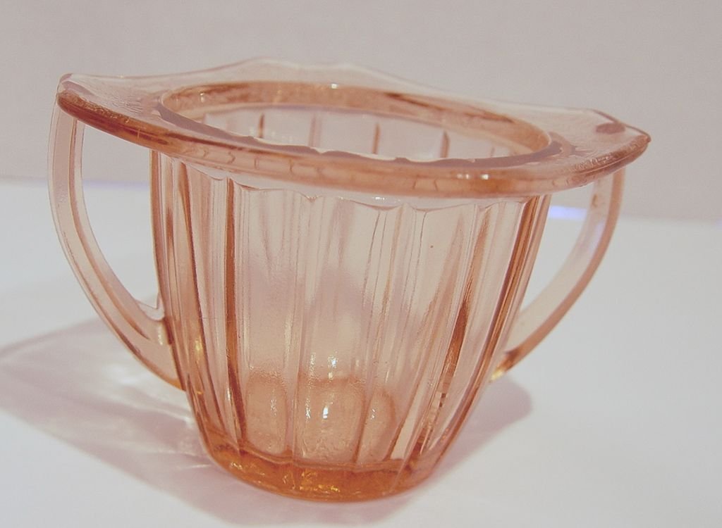 Jeannette Glass 1930s Depression Glass Adam Pink Sugar Bowl NO LID