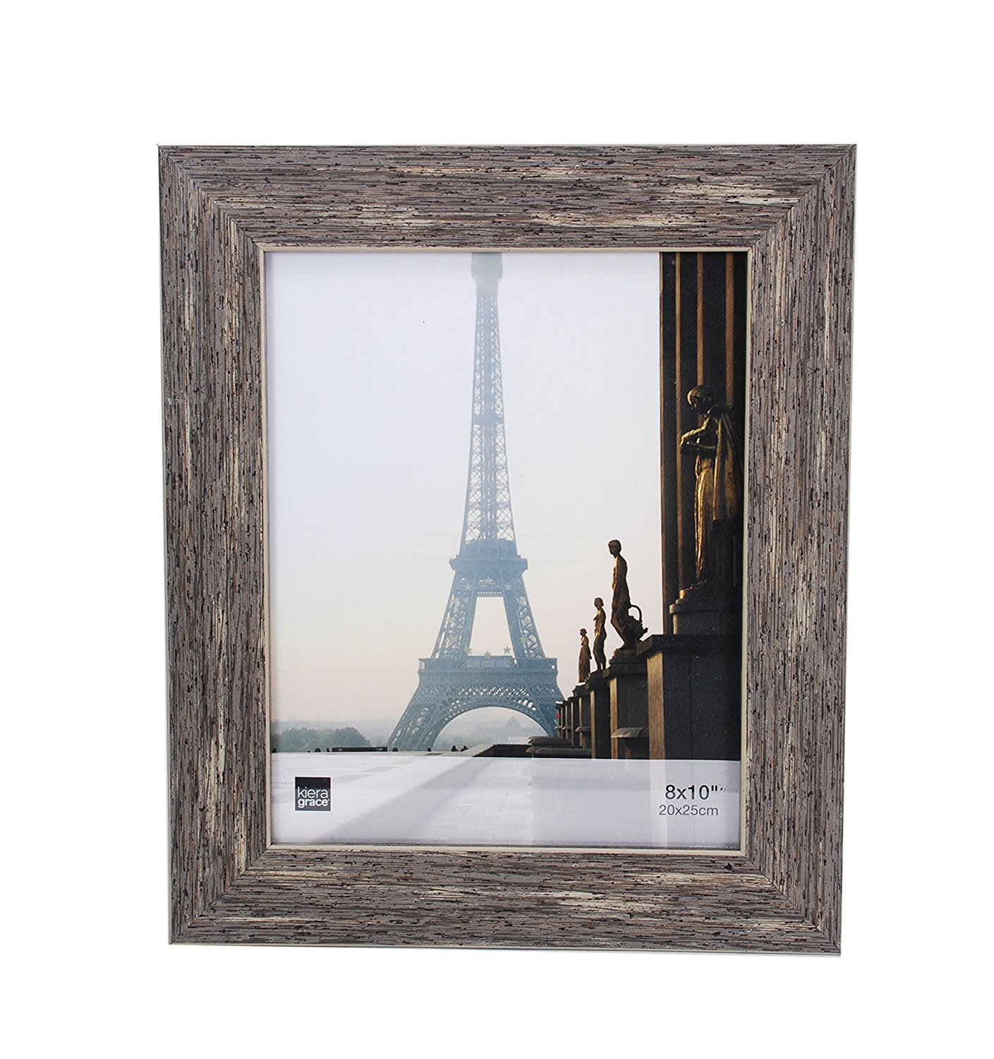 Kiera Grace Emery Picture Frame, 8 by 10 Inch, Weathered Grey Reclaimed Wood Finish