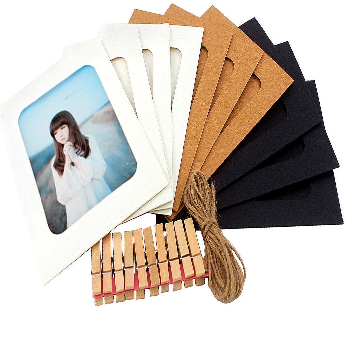 Paper Photo Frames 4x6 DIY Collage for Wall Hanging Decorative Lightweight Cardboard Handicraft 10 Pieces