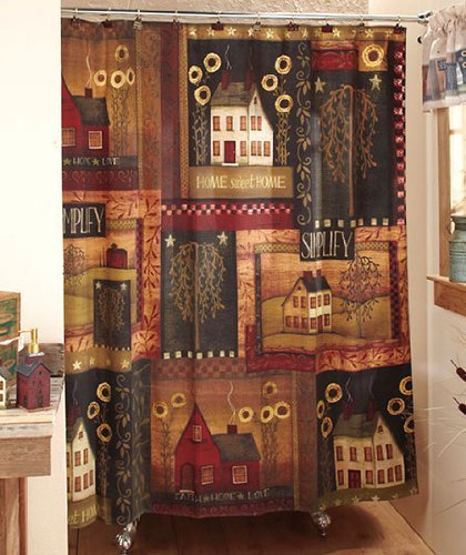 Simplify Primitive Country Home Fabric Shower Curtain