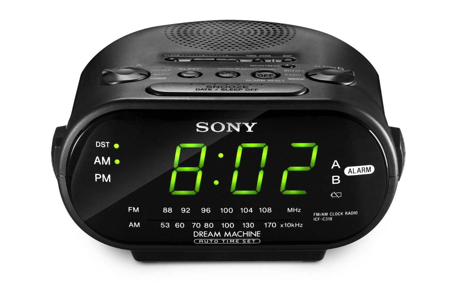 Sony ICF-C318 Clock Radio with Dual Alarm (Black) (Discontinued by Manufacturer)