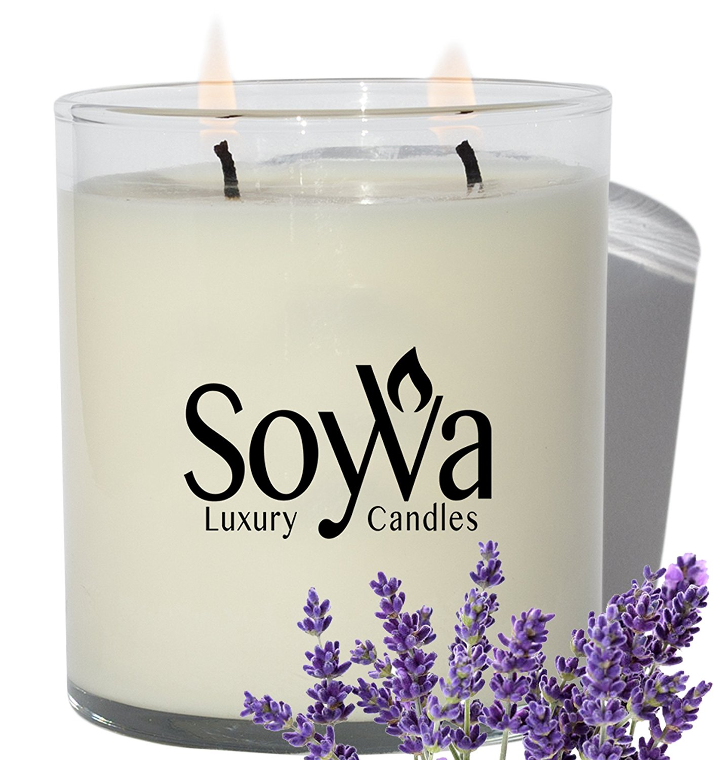 SoyVa Lavender Scented Natural Soy Wax Handmade Aromatherapy Candle, 9 oz.
