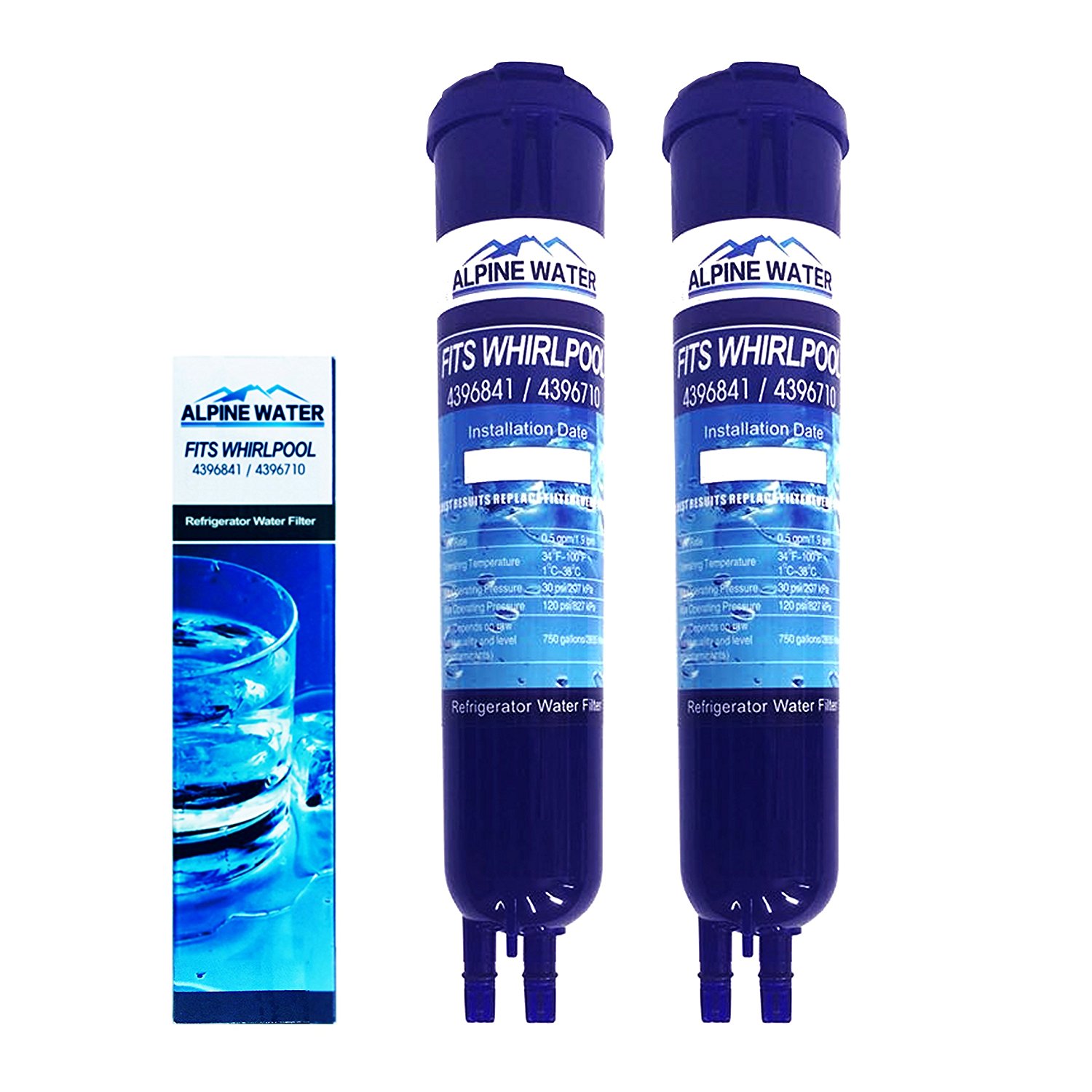 2-Pack ZEN WATER Filter Compatible With Whirlpool PUR Push Button 4396841, 4396710, Pur Filter 3