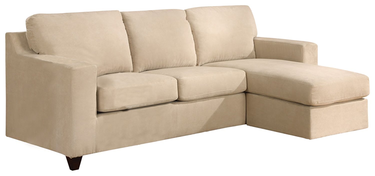 ACME Vogue Reversible Sectional Chaise, Beige Microfiber