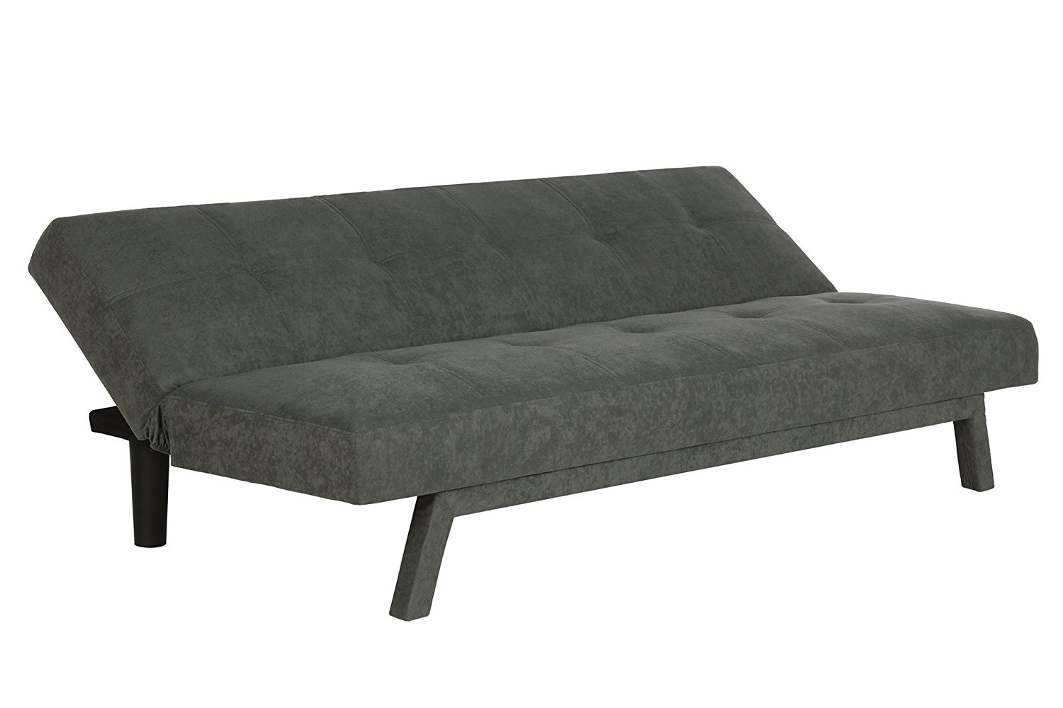 Premium Austin Convertible Sofa Sleeper Futon, Rich Gray Microfiber Couch Bed w/ Upholstered Front Legs, Perfect Small Space Solution, Modern Design, Sturdy 600 lbs. Weight Limit