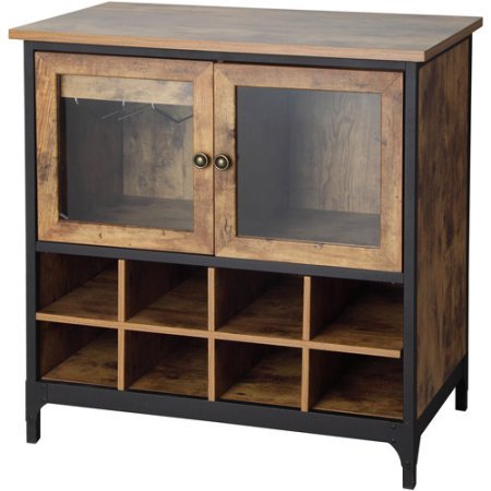 Better Enhance Homes and Gardens Rustic Country Wine, Pine Storage Cabinet