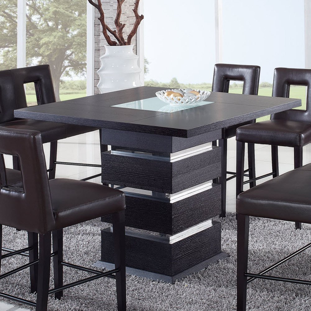 Global Furniture Dining Table, Frosted/Wenge