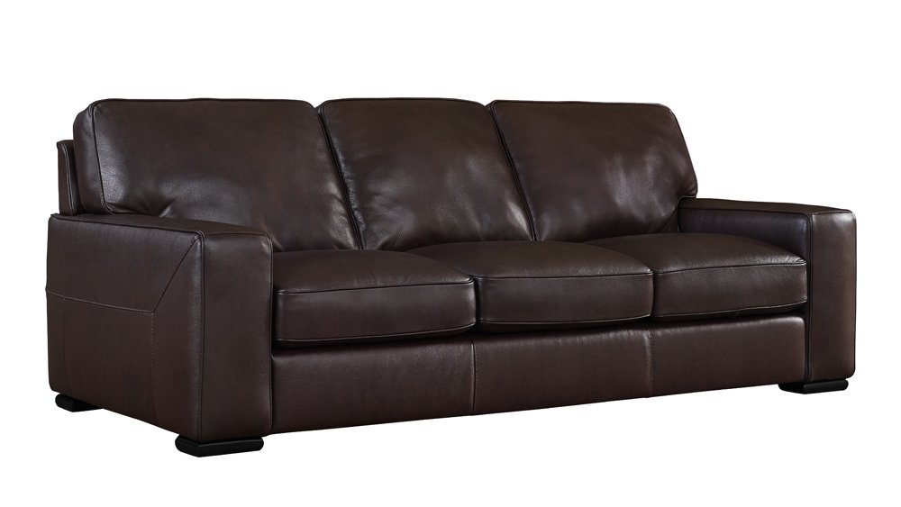Matera Collection Brown Leather Stationary Sofa