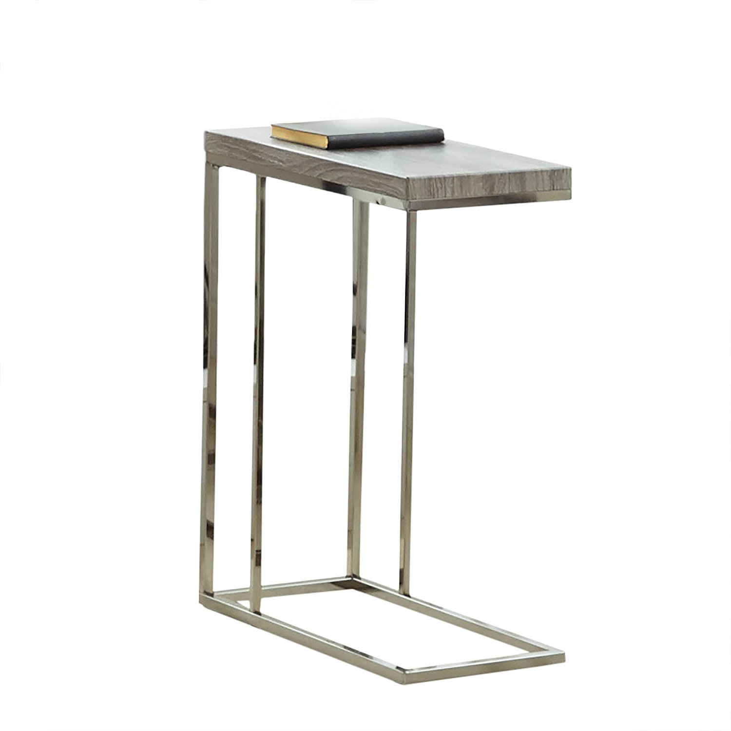 Steve Silver Company Lucia Chairside End Table, 10" x 18" x 25", Grey