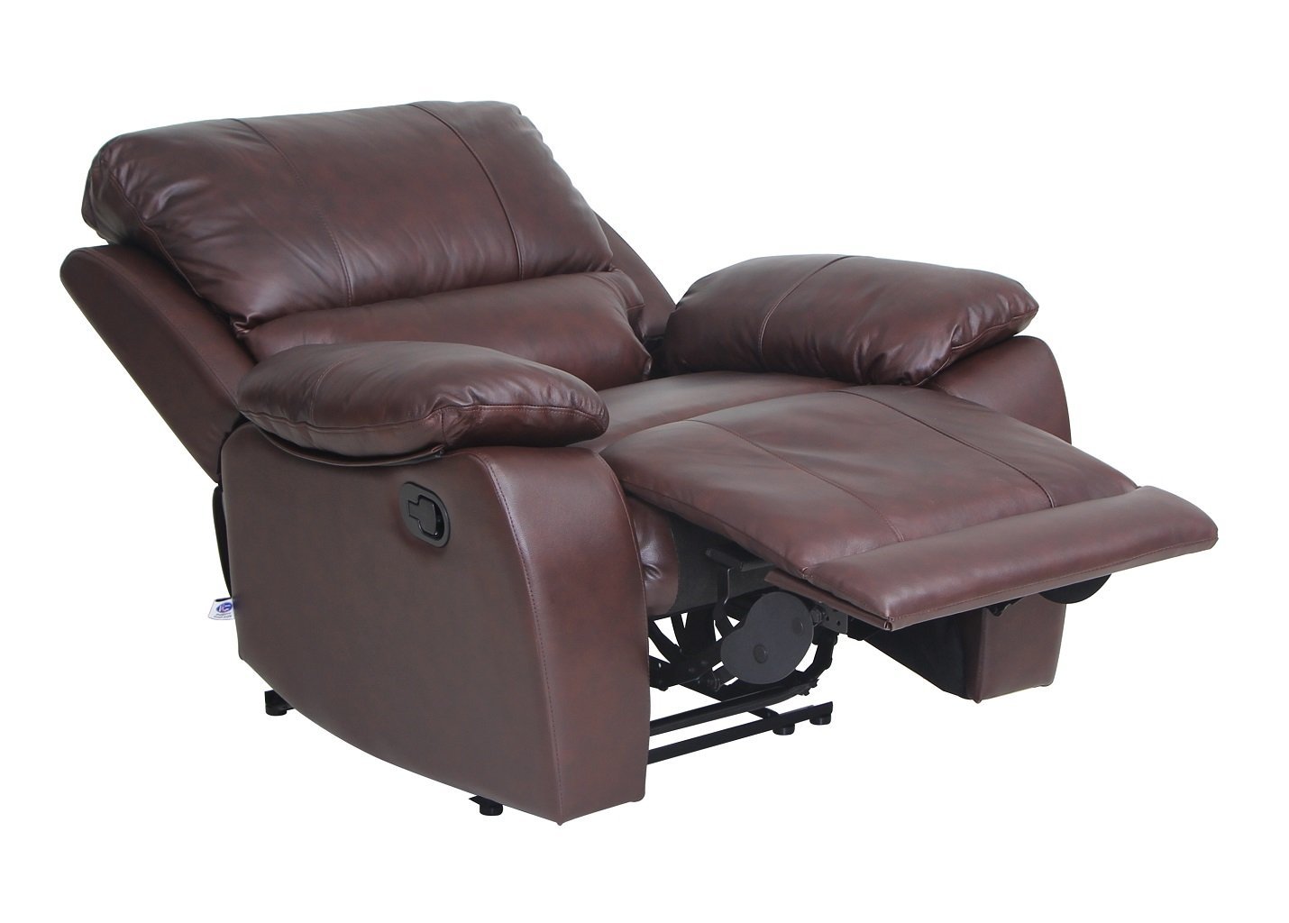 VIVA HOME Top Grain Leather Recliner Chair Classic And Traditional Style With Overstuff Armrest And Headrest