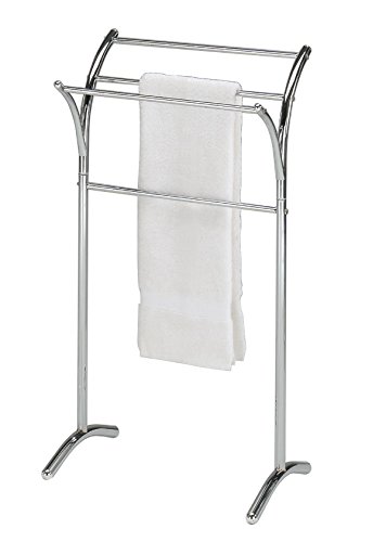 Chrome Finish Towel Rack Bathroom Stand Shelf