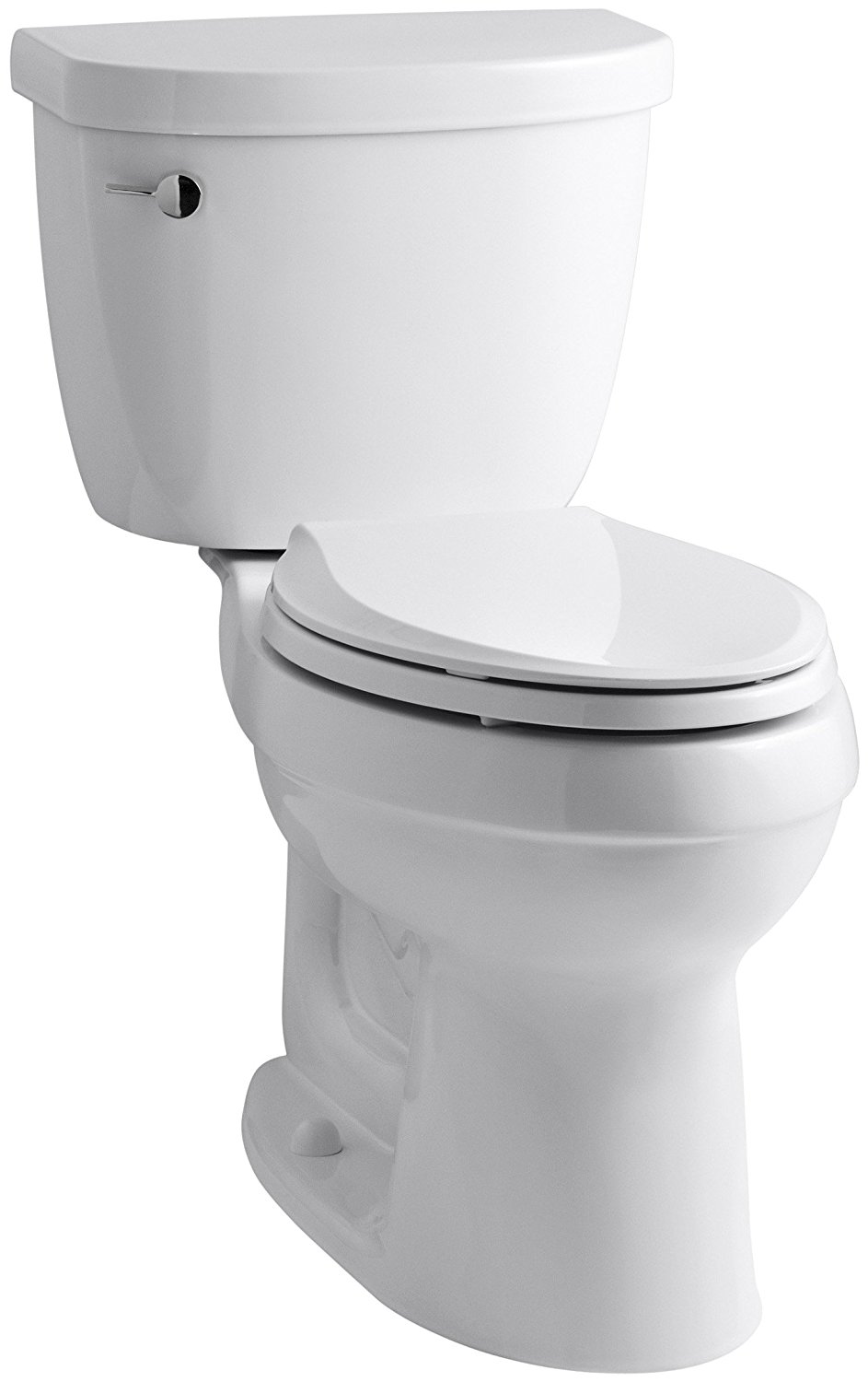 KOHLER K-3589-0 Cimarron Comfort Height Elongated 1.6 gpf Toilet with AquaPiston Technology, Less Seat, White