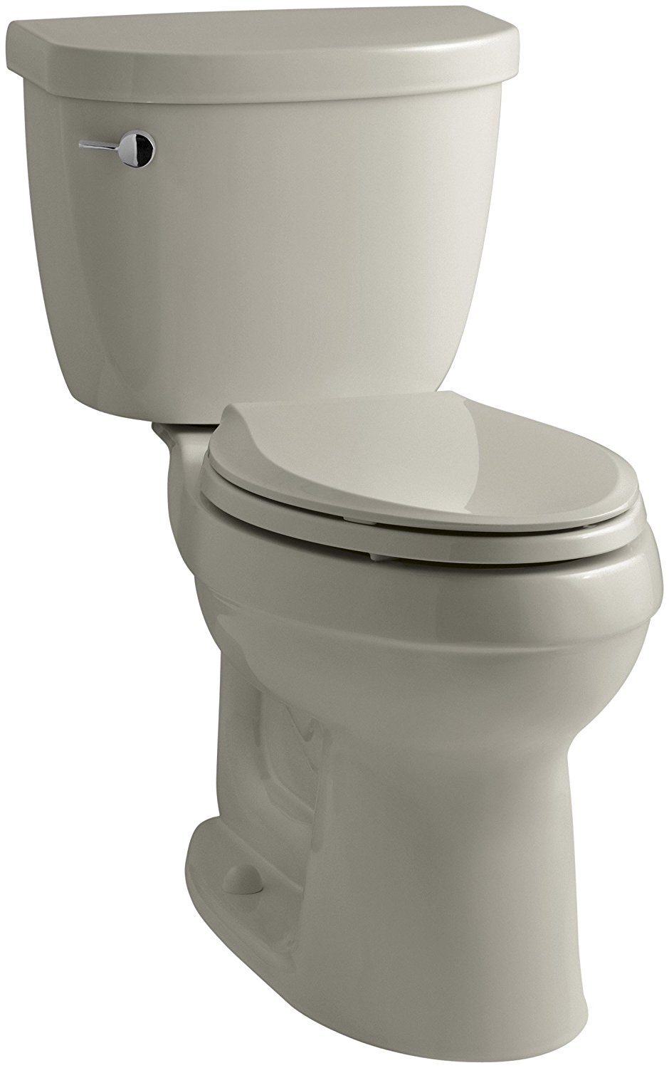 KOHLER K-3589-G9 Cimarron Comfort Height Elongated 1.6 gpf Toilet with AquaPiston Technology, Less Seat, Sandbar