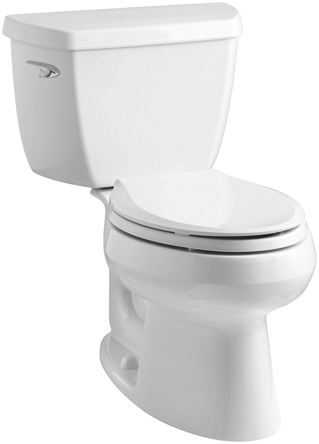 Kohler K-3575-0 Wellworth Classic 1.28 gpf Elongated Toilet with Class Five Flushing Technology and Left-Hand Trip Lever, White