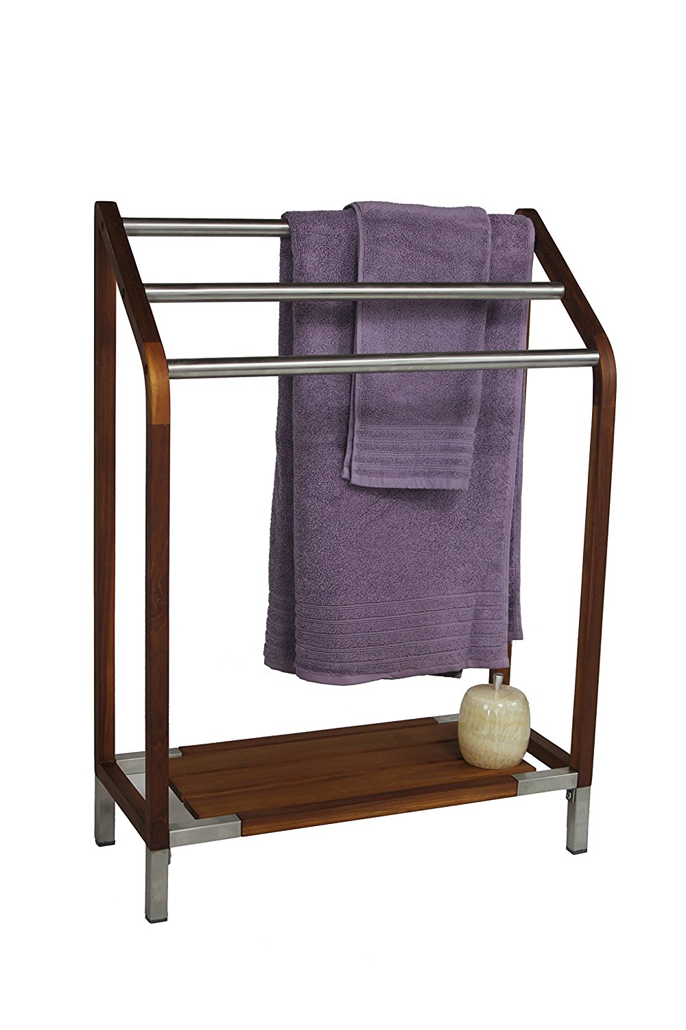 Sula Teak & Stainless Steel Towel Stand