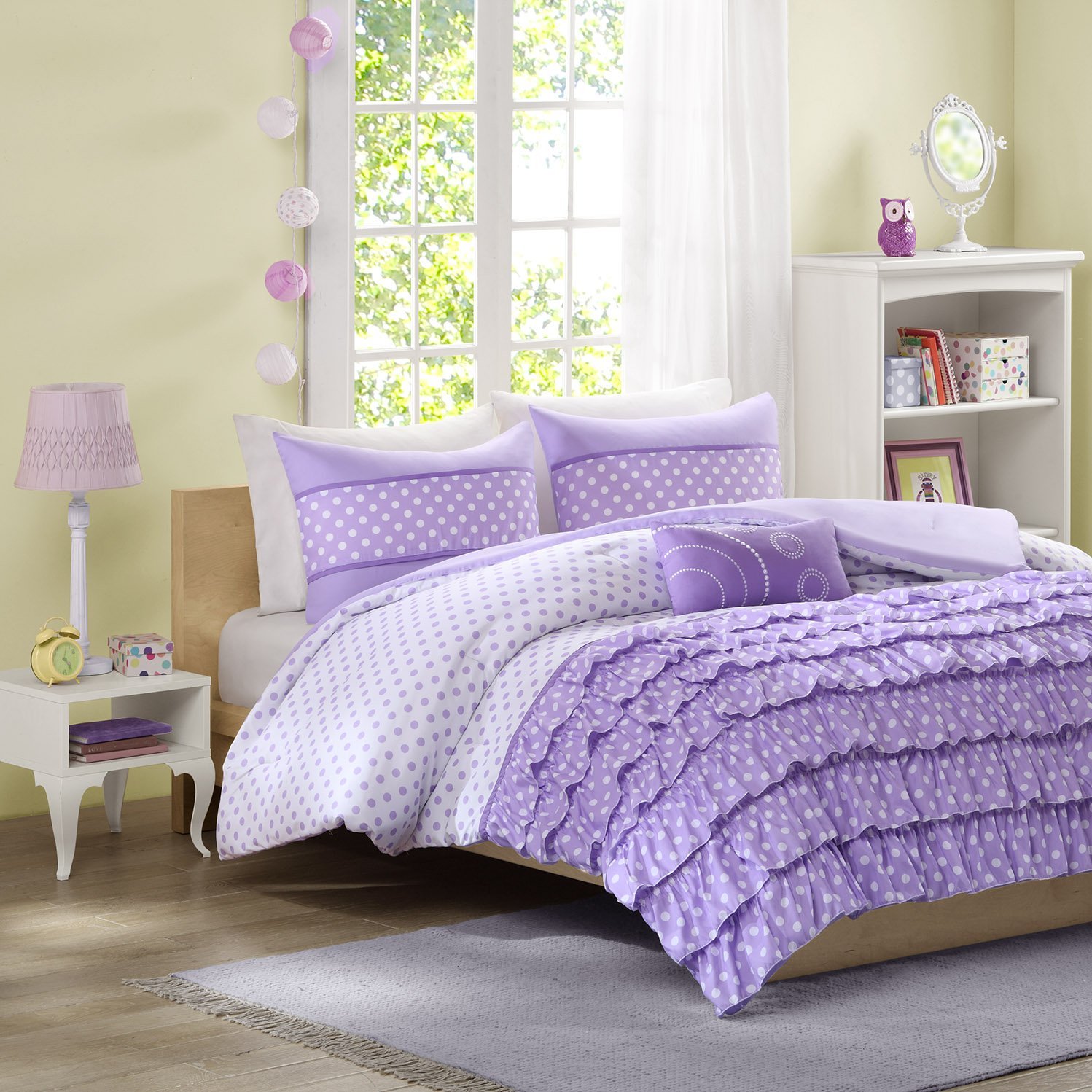 Mizone Morgan 4 Piece Comforter Set, Full/Queen, Purple