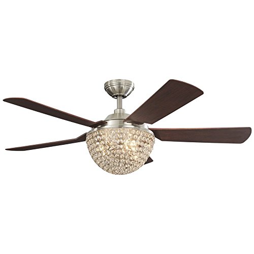 Parklake 52-in Brushed Nickel Downrod Mount Indoor Ceiling Fan with Light Kit and Remote