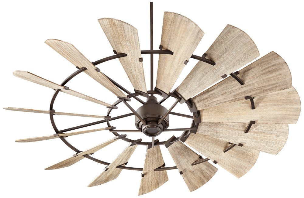 Quorum 97215-86 Windmill Ceiling Fan in Oiled Bronze with Weathered Oak Blades