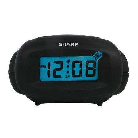 Sharp LCD Digital Alarm Clock, Black