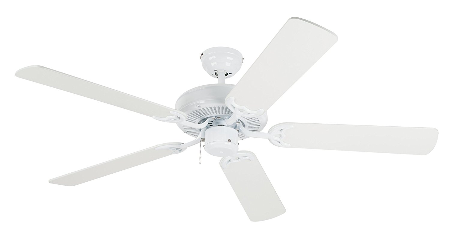 Westinghouse 7802400 Contractor's Choice 52-Inch Five-Blade Indoor Ceiling Fan, White with White Blades
