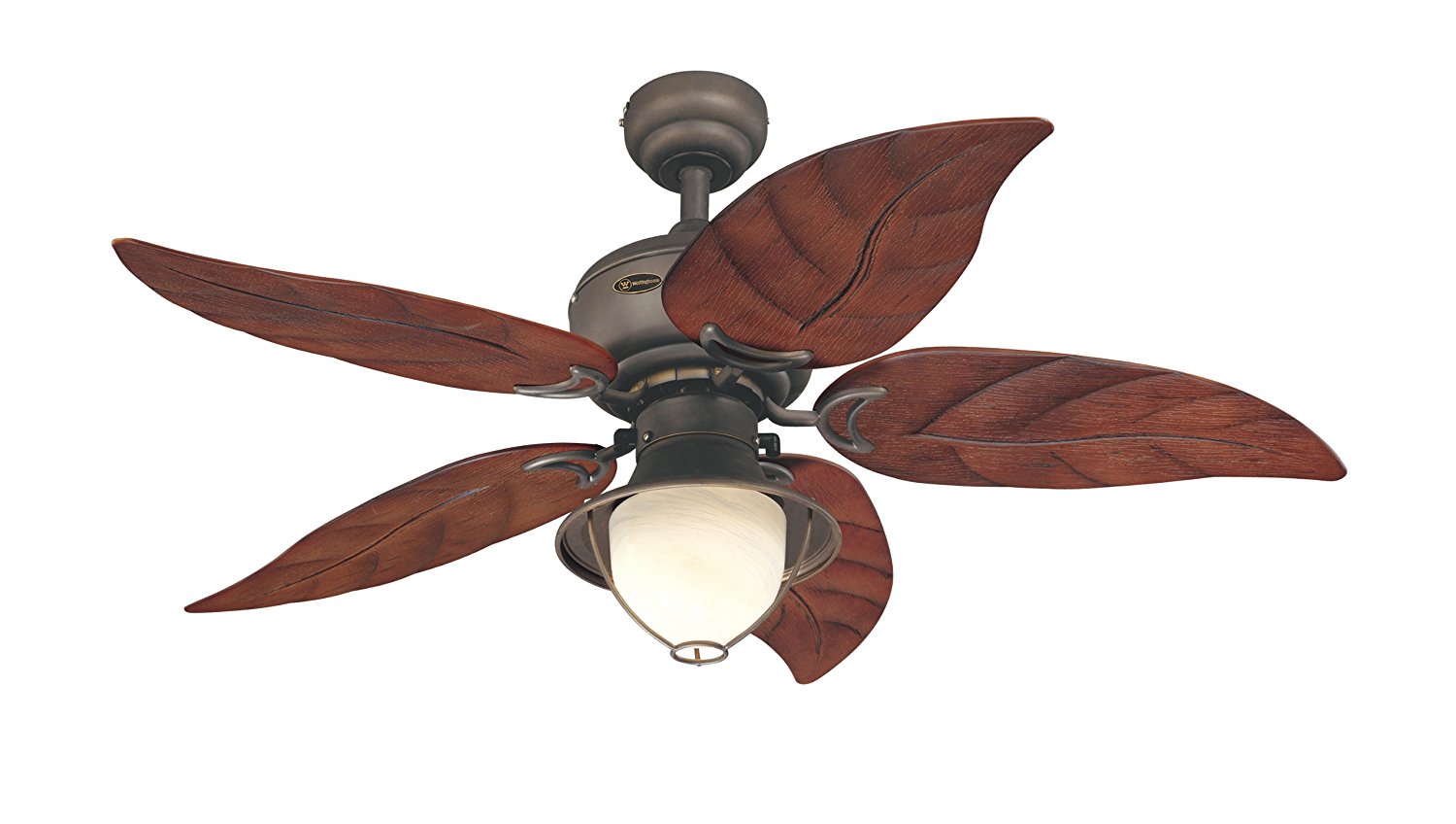 Westinghouse 7861920 Oasis Single-Light 48-Inch Five-Blade Indoor/Outdoor Ceiling Fan, Oil Rubbed Bronze with Yellow Alabaster Glass