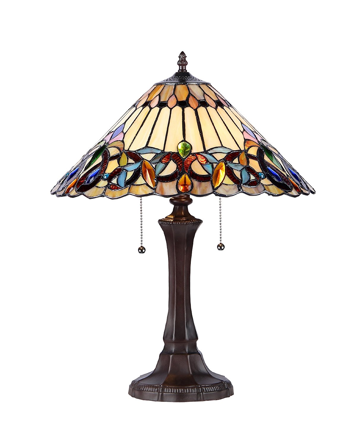 Chloe Lighting CH33318VI16-TL2 Ambrose Tiffany-Style Victorian 2-Light Table Lamp with 16-Inch Shade