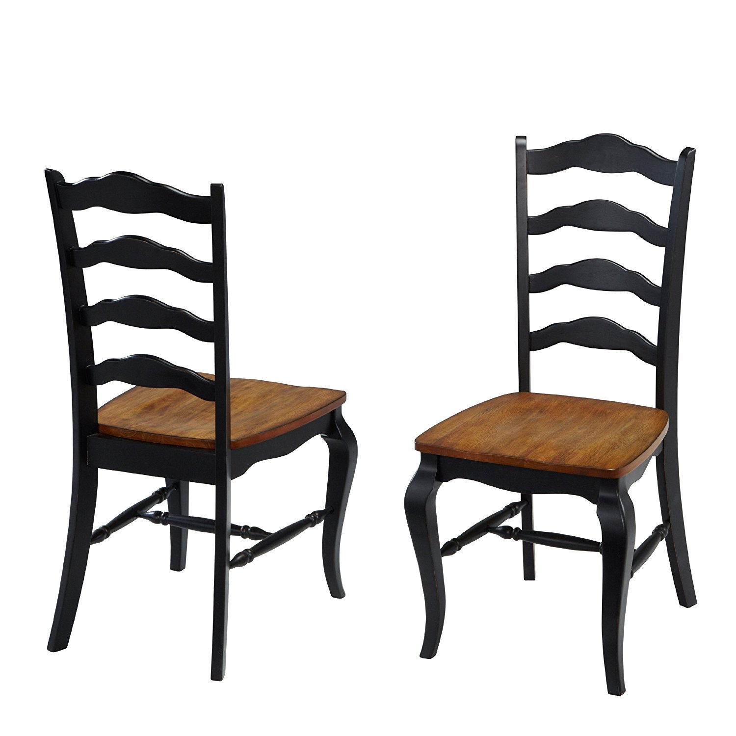 Home Styles 5519-802 The French Countryside Dining Chair Pair, Oak and Rubbed Black
