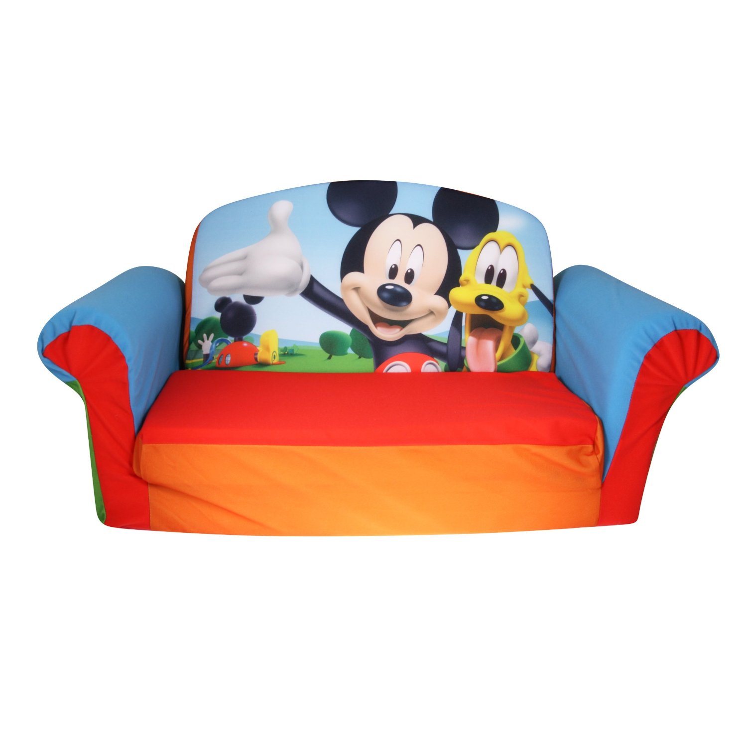 Marshmallow Furniture, Children's 2 in 1 Flip Open Foam Sofa, Disney Mickey Mouse Club House, by Spin Master