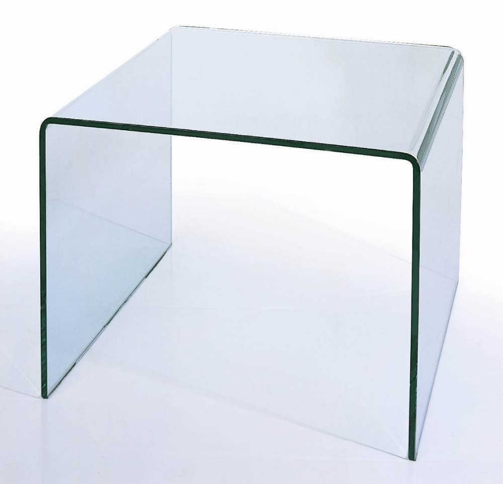 BH Design Waterfall Bent Glass End Table