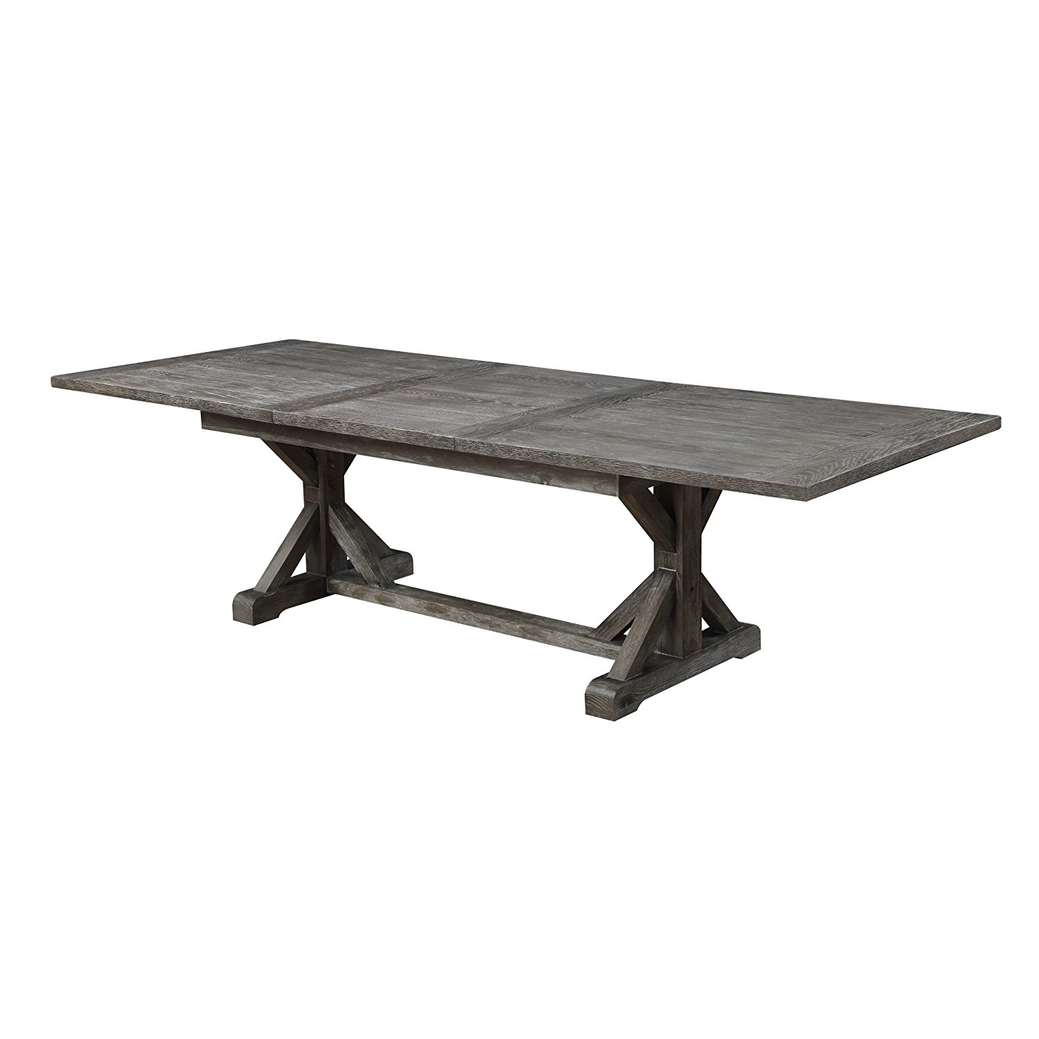 Emerald Home Furnishings Paladin Dining Table with 28" Butterfly Leaf, Standard, Rustic Charcoal