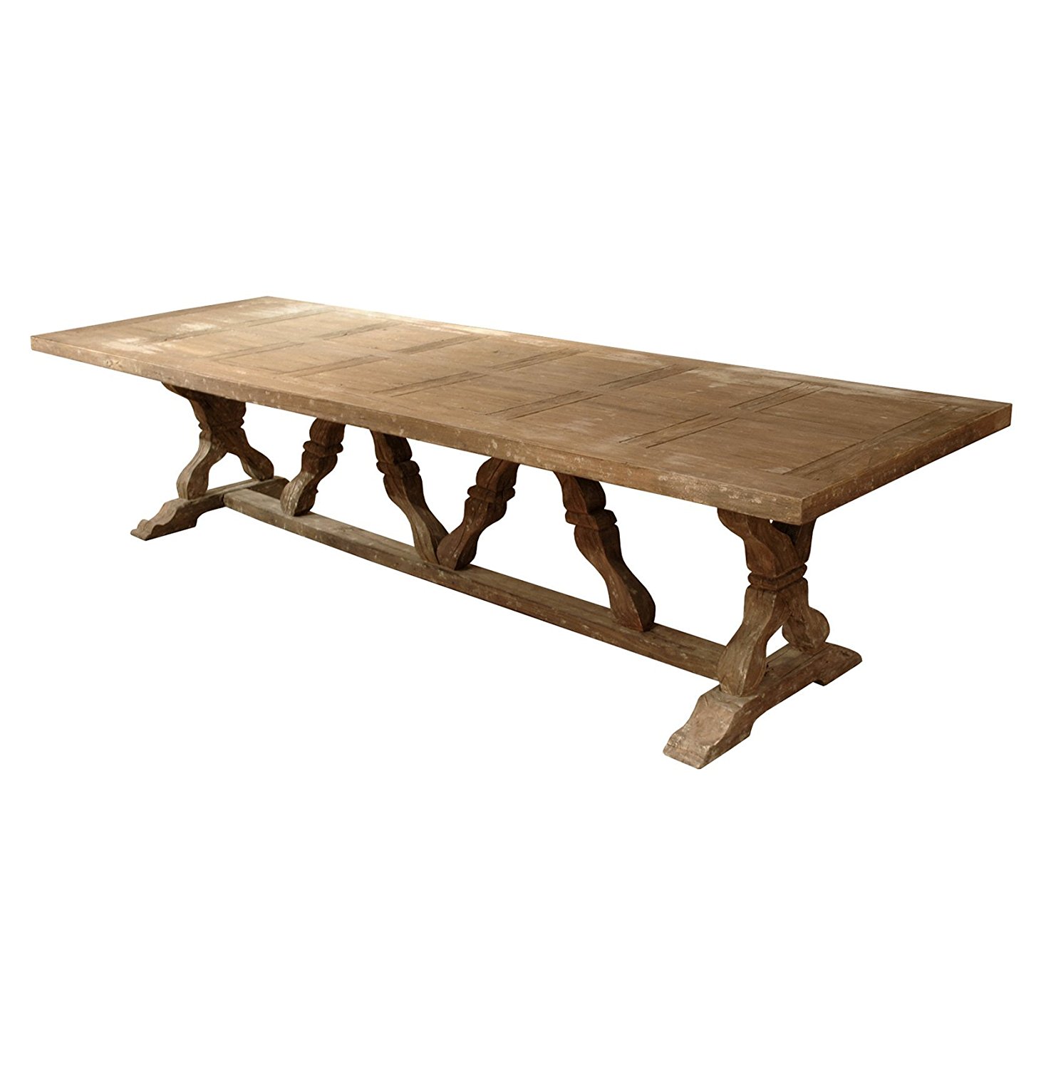 Linley Heavy Distress Farm House 14 Person Trestle Dining Table