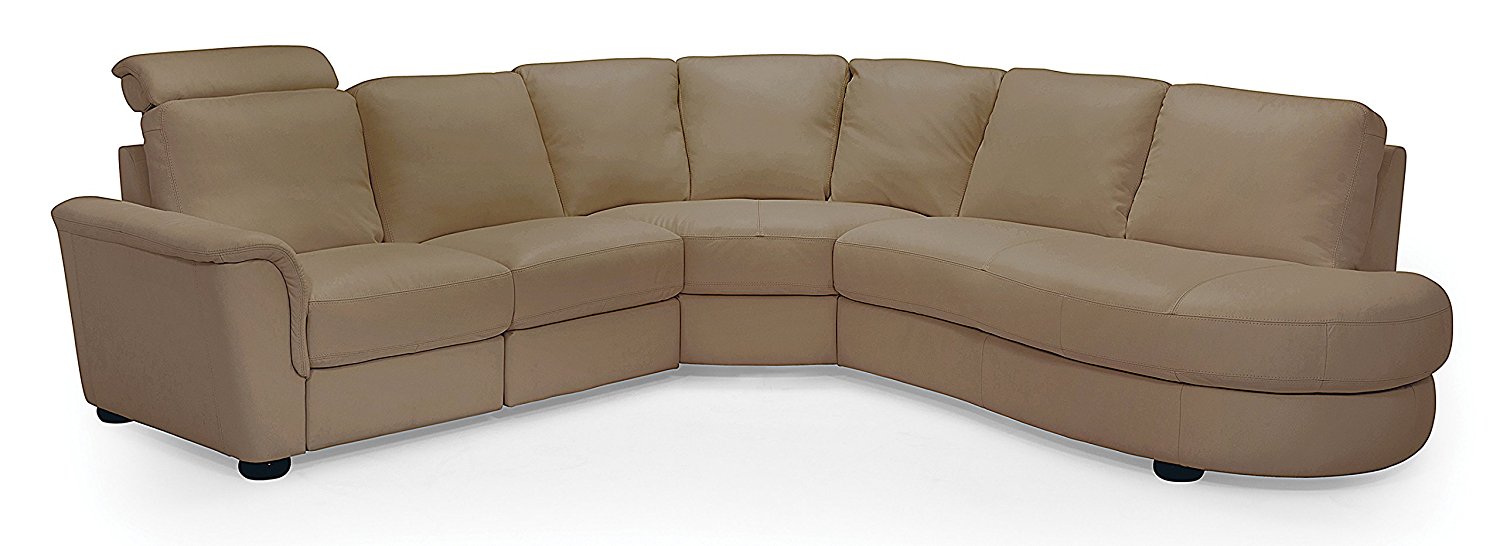 Lyon 77877 5-Seat Curved Corner Reclining Sectional with Bumper Broadway Mink