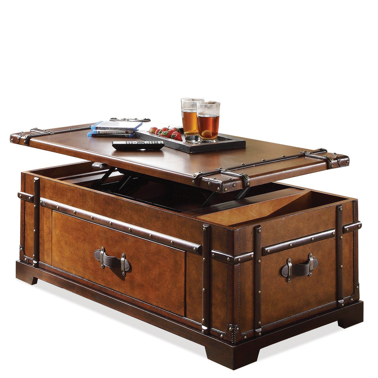 Steamer Trunk Lift-Top Cocktail Table 