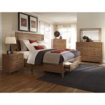 American Woodcrafters 1000-50PBS Natural Elements Queen Panel Storage Bed in Soft Driftwood with Off-white Glaze