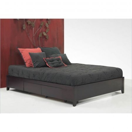 Modus Furniture SP23D5 Simple Platform Storage Bed, Queen, Espresso