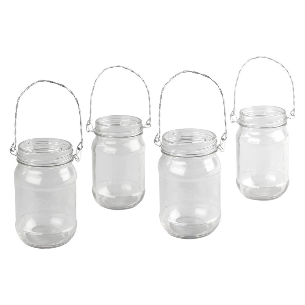 6-Count Mason Jar Candle Holders with Wire Hanger