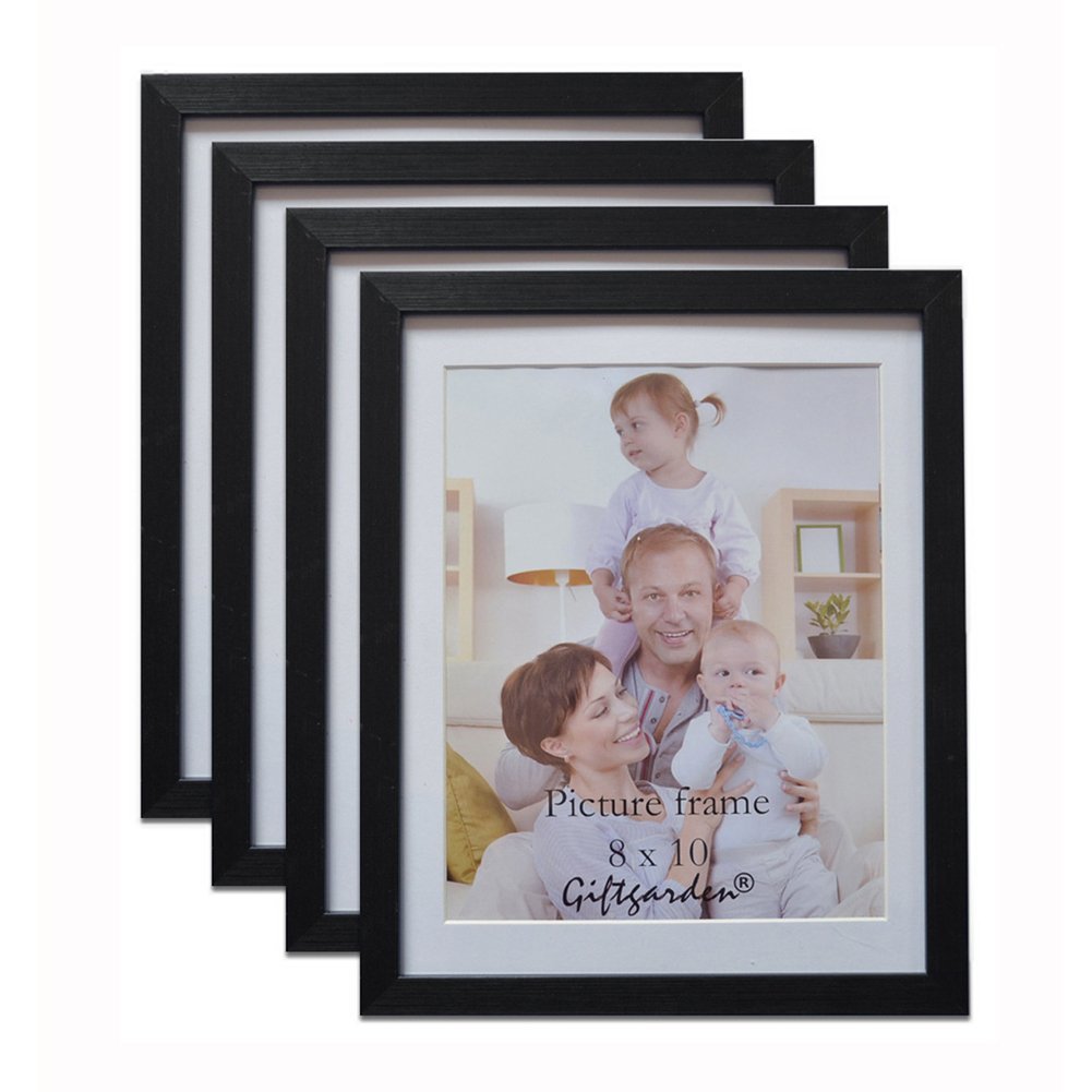 Giftgarden 8 by 10 Inch Black Picture Frame for Photo 8x10 Set of 4, PVC lens