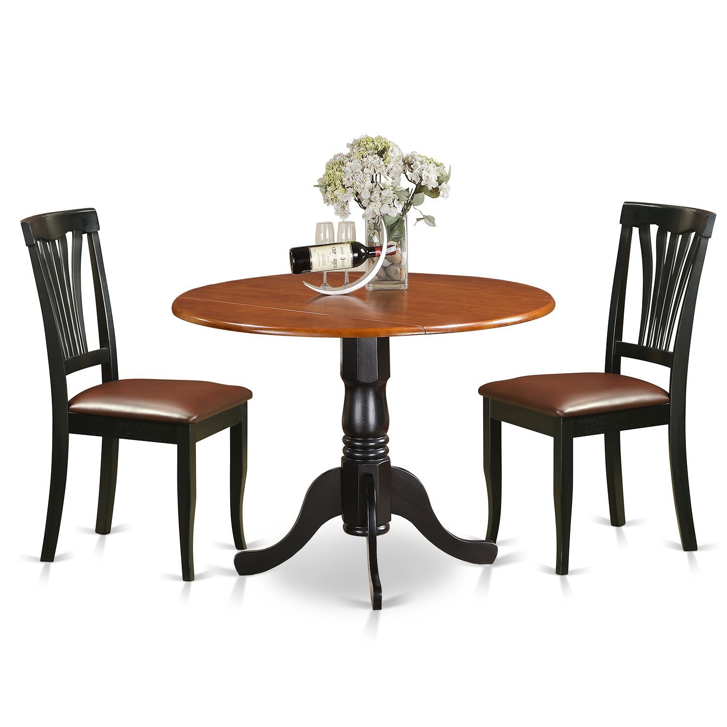 East West Furniture DLAV3-BCH-LC 3 Piece Dining Table and 2 Kitchen Chairs Dublin Set