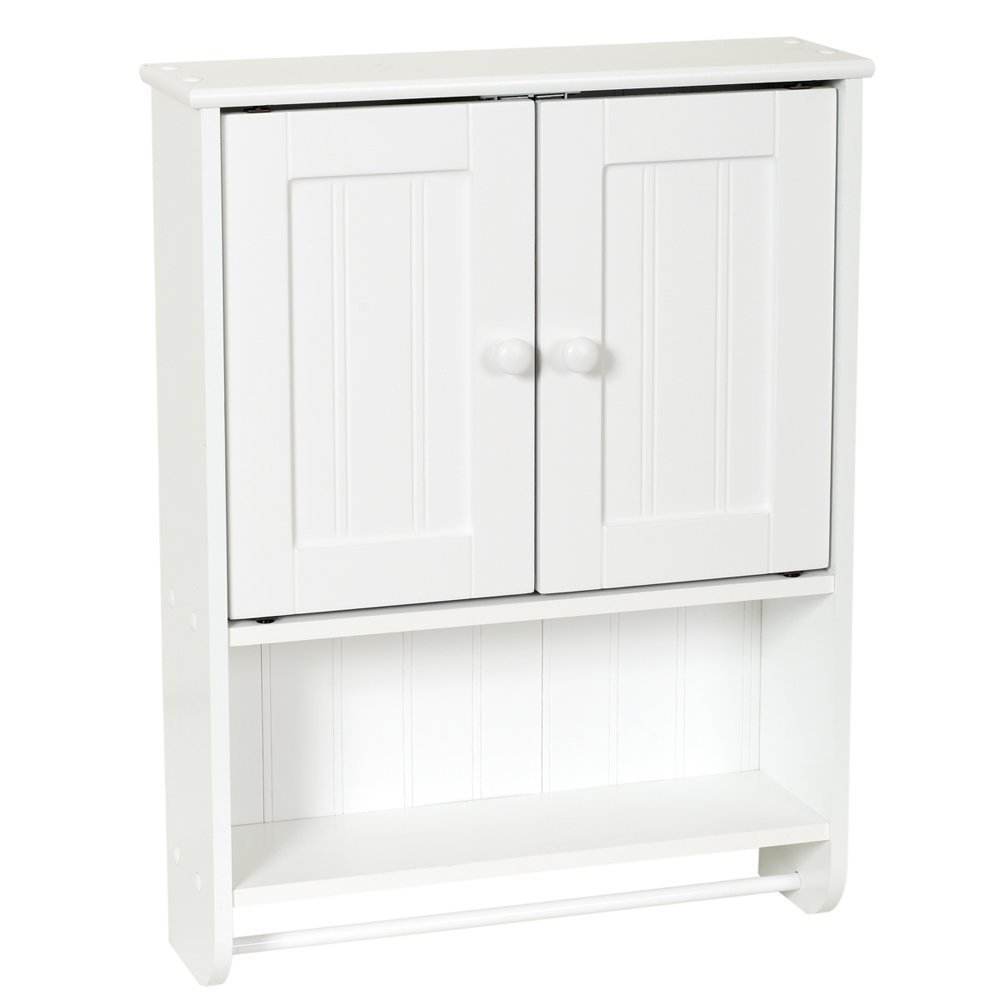 Zenna Home 9114W, Cottage Collection Wall Cabinet, White