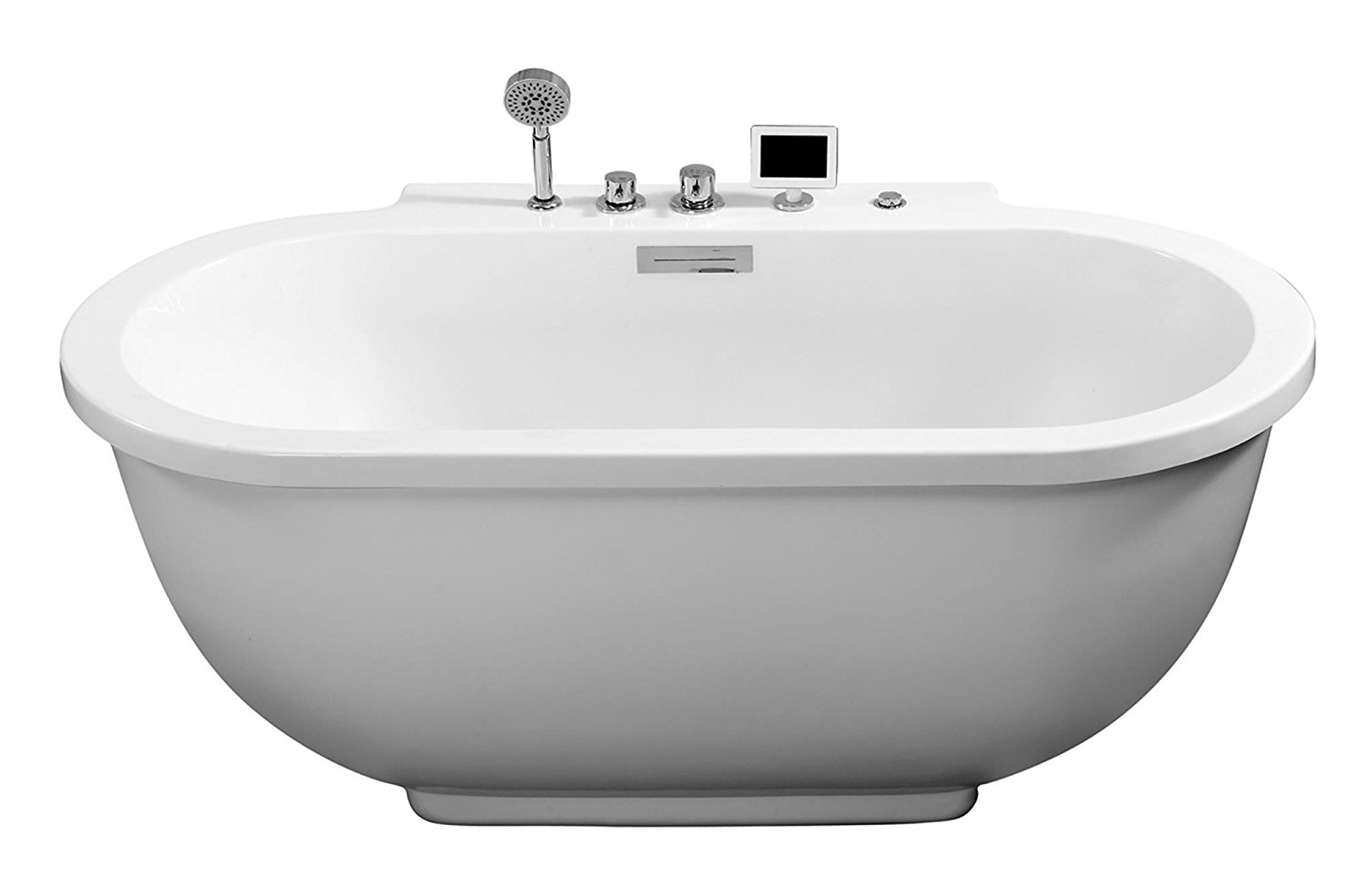 Ariel AM128JDCLZ Bath Whirlpool Tub, Rounded Front, White