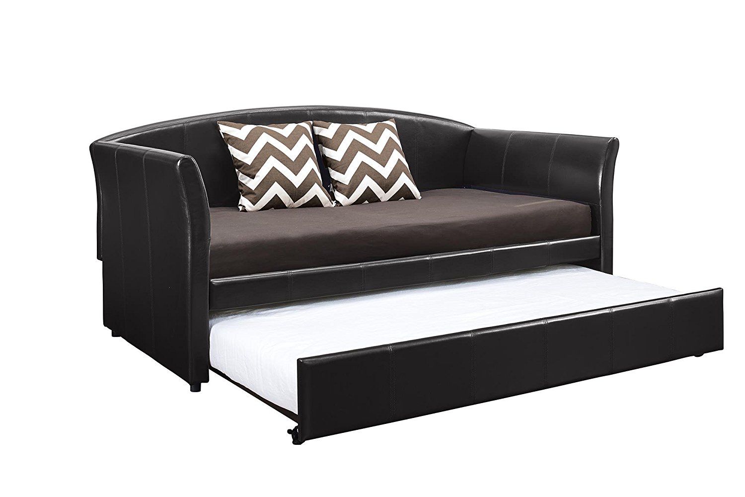 DHP 4019257 Halle Upholstered Daybed and Trundle, Twin, Brown
