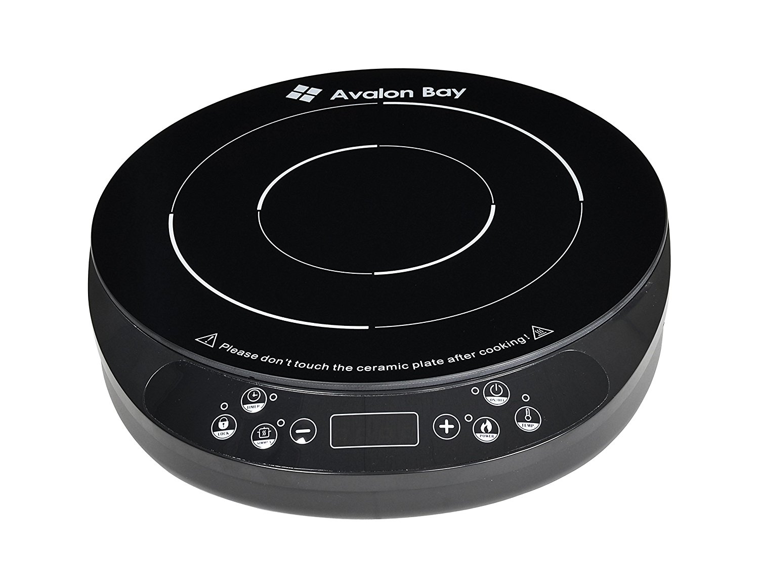 Induction Cooktop by Avalon Bay, 1800 Watts, Euro Edition (Temperature in Celsius) IC200B