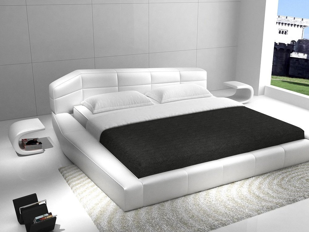 J&M Furniture Dream White Leather Queen Size Bedroom Set