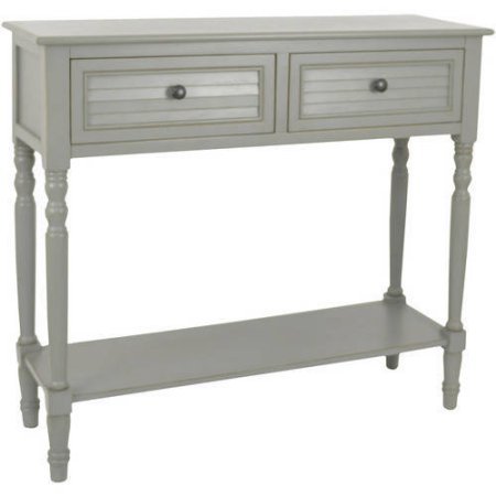 Shutter 2-Drawer Console Table, Gray Eased Edge