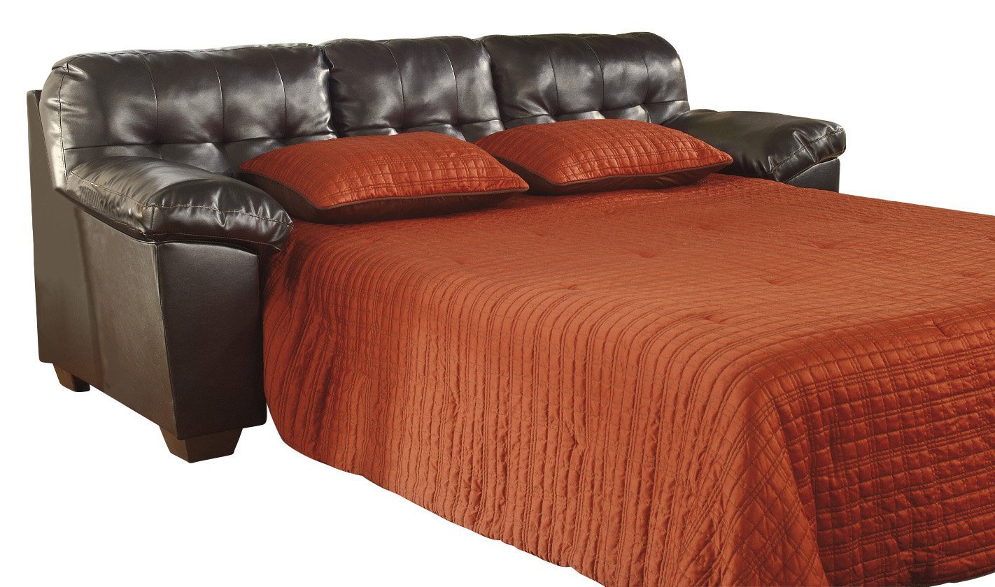Ashley Furniture Signature Design - Alliston Sleeper Sofa - Queen Size - DuraBlend Upholstery - Contemporary - Chocolate