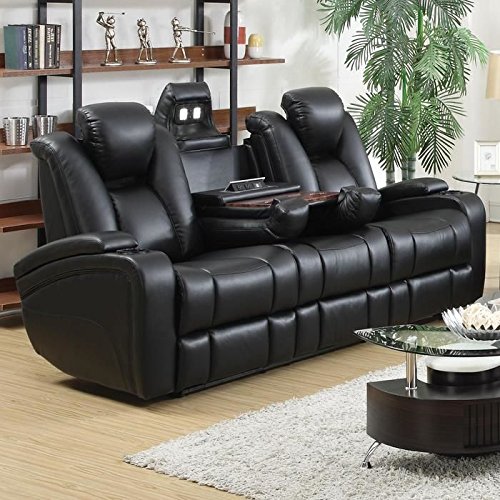 Coaster 601741P Home Furnishings Power Sofa, Black