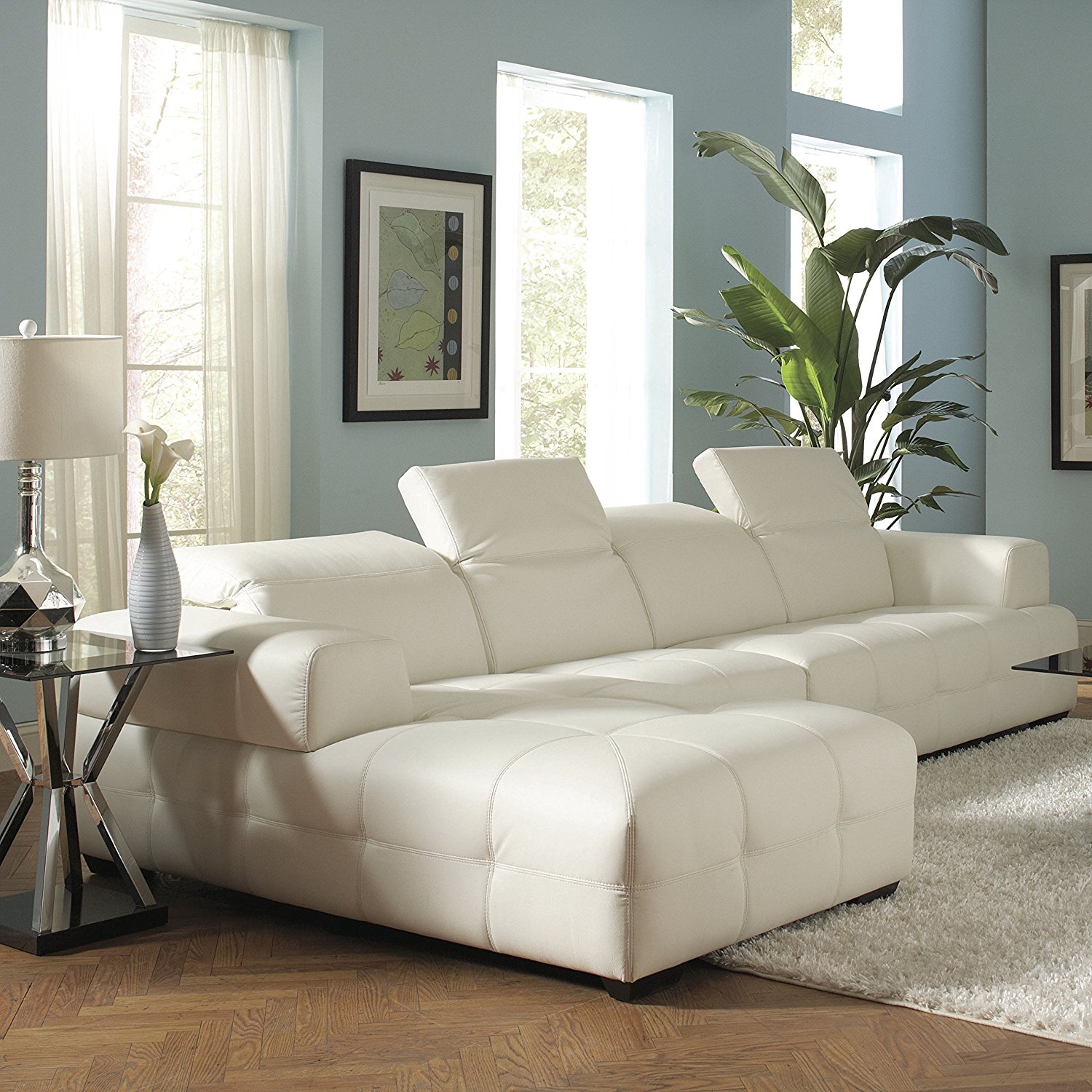 Coaster Home Furnishings 503617 Contemporary Sectional Sofa, White