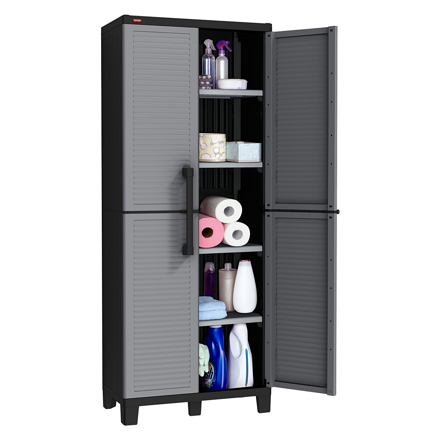 Keter Space Winner Tall Metro Storage Utility Cabinet Indoor / Outdoor Garage or Home Storage with Adjustable Shelves
