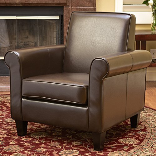 Larkspur Chocolate Brown Leather Chair