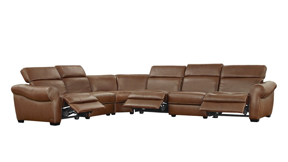 Natuzzi Editions Messina Sectional Reclining Left Arm Chair, 2 Armless Chairs, Corner Sofa, Reclining Armless Chair, and Reclining Right Arm Chair